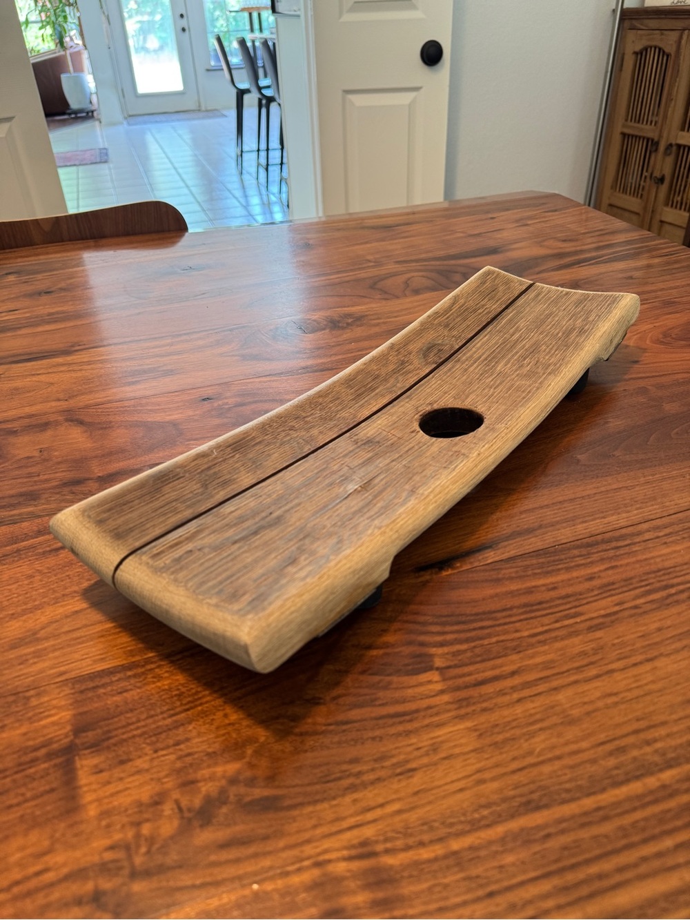 Rustic Vintage 19" Wine Barrel Tray Staves With Hole
